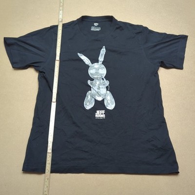 Uniqlo UT Jeff Koons Rabbit 1986 Grafik T-Shirt Herren L Schwarz Kurzarm Art T
