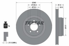 2x TEXTAR Bremsscheibe PRO 92178403 für ROVER LANDROVER L322 RANGE 3 4x4