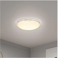 Artika Sparkle 15 in. 1 Light Chrome 5 CCT Integrated LED Flush Mount / Remote