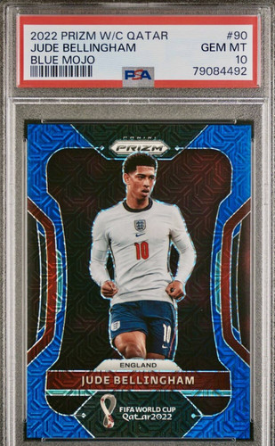 Jude Bellingham [Blue Mojo] #90 2022 Panini Prizm World Cup card