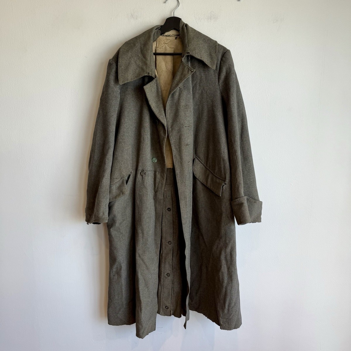 Original WW1 German Feldgrau Trench coat Overcoat Wool | eBay