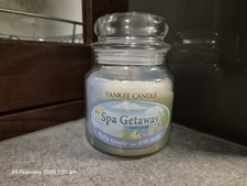 Yankee Candle Swirl Spa Getaway Medium Jar Fluffy Towels Drift Away VHTF RETIRED.