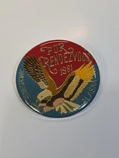 Fur Rendezvous Souvenir Lapel Pin Pendant Anchorage Alaska 1981 Flying Eagle