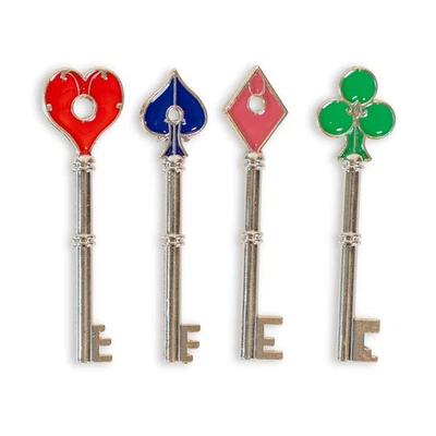 Resident Evil 2 Collectible Keys Set Heart Diamond Spade Club Replica Props