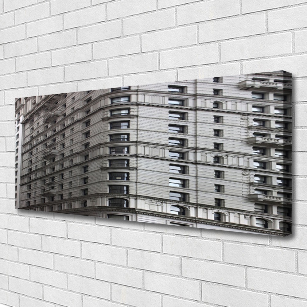 Tableau 125x50 cm triptyque de bâtiments urbains imprimé sur toile canevas