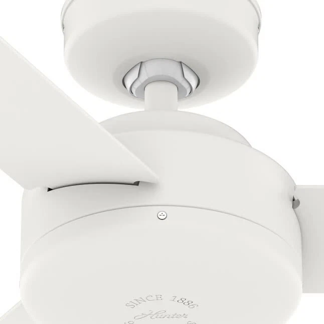 Hunter Fan 44 in Casual Matte White Indoor Ceiling Fan with 3 Blade and No Light - Image 4 of 4