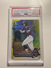 2022 Bowman Mega Box Yellow Mojo Refractor /75 Warming Bernabel PSA 10 GEM MT