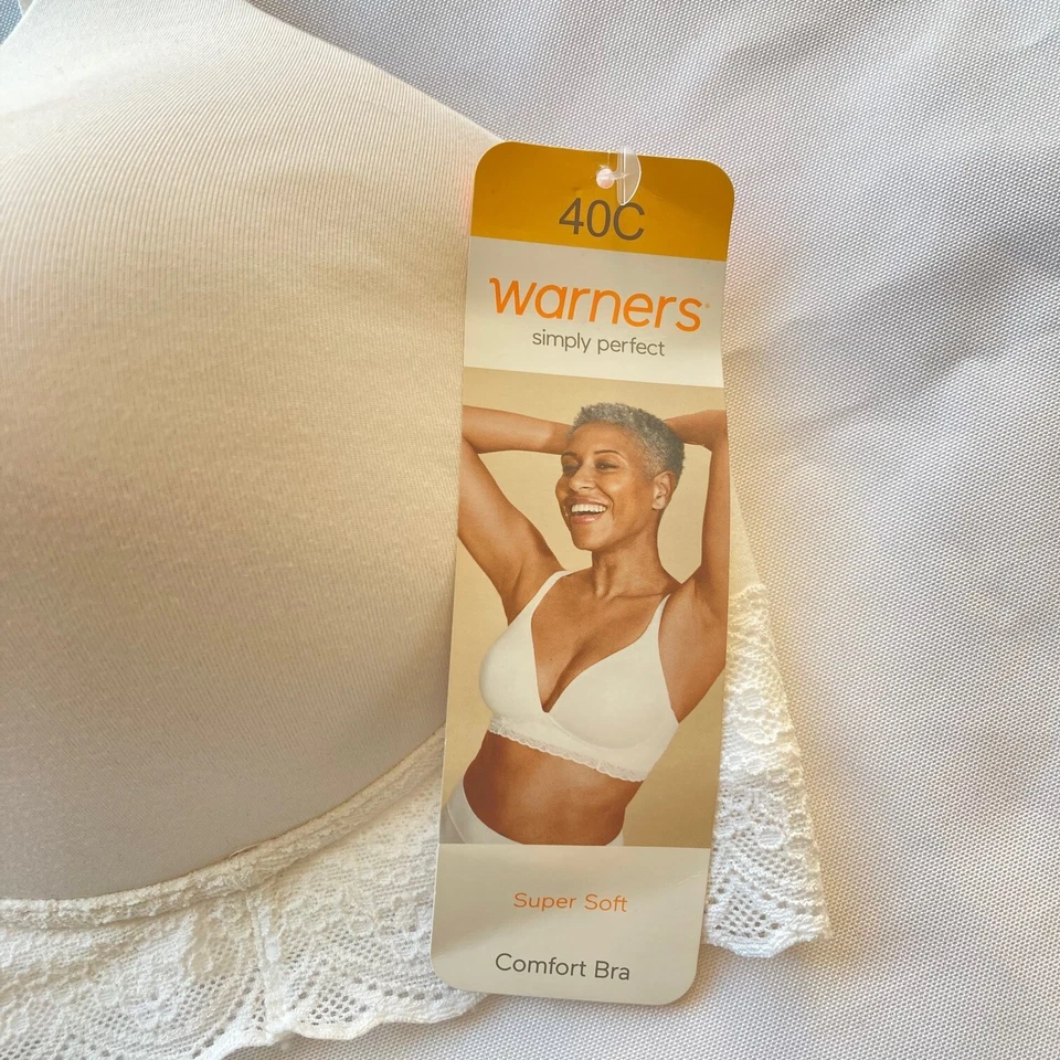 Warners Super Soft Wireless Lightly Lined Bra 40C White RO5691 NWT - Image 3 of 4