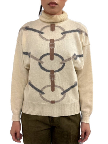 HERMES Paris Camel Turtleneck Sweater Size 42