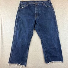 Vintage Dickies Mens Dark Baggy Jeans 42x30 With Distressed Hem Y2K Skater