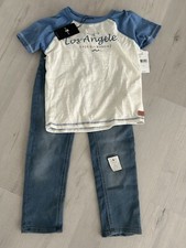 New Seven 7 For All Mankind Boys 2 Piece Set Size 5 Blue Jeans  Tee Shirt NWT