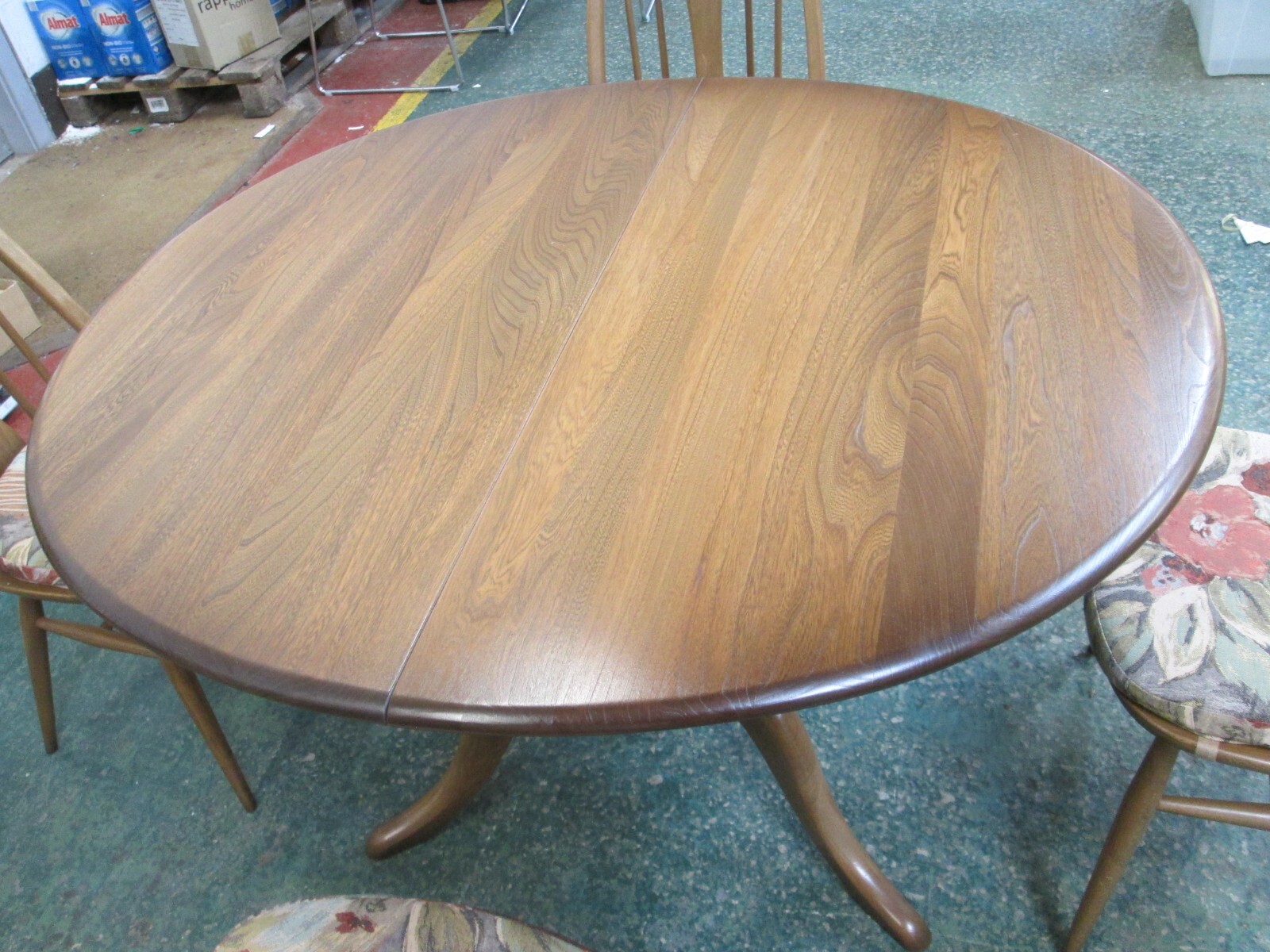 ERCOL Vintage Extending Dining Table with 4 Swan Back Quaker Chairs & Cushions eBay