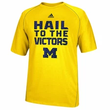 Michigan Wolverines NCAA Adidas Men's Yellow Climalite Performance T-Shirt