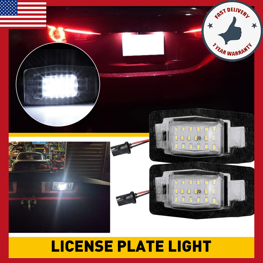Full LED License Plate Lights Lamp For Ford Miata Mazda Escape Tribute MPV White