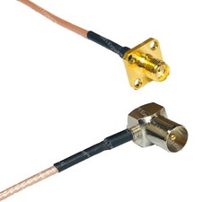 RG316 SMA FEMALE FLANGE to DVB Pal Male Angle RF Cable Rapid-SHIP LOT