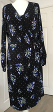 M&S COLLECTION Floral Print Asymmetric Wrap Midi Dress UK 18 ~ T428750