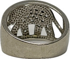 Cute Sterling Silver 925 Elephant Ring Band Size 7.5 With CZ Stones  6g — photo 5
