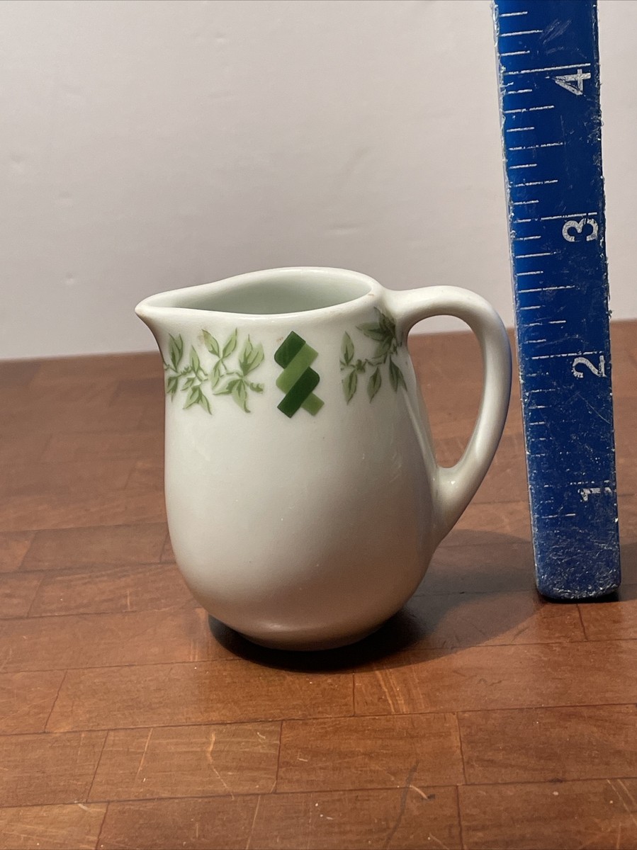 Richard Ginori Italy Creamer Miniature Pitcher Leaves Vines Green