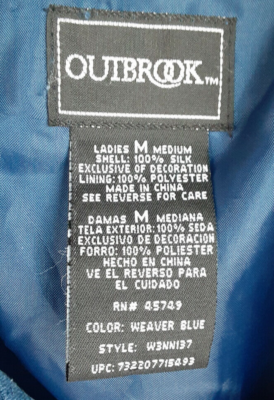 Vintage OutBrook Bomber Jacket Ladies M Weaver Blue Zipper Vintage OutBrook Bomber Jacket Ladies M Weaver Blue Zipper