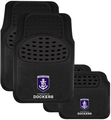 AFL Car Floor Mats - Fremantle Dockers - Set Of 4 - Universal Size Fit
