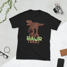 T-REX TRICK RAWR TREAT HALLOWEEN T-SHIRT