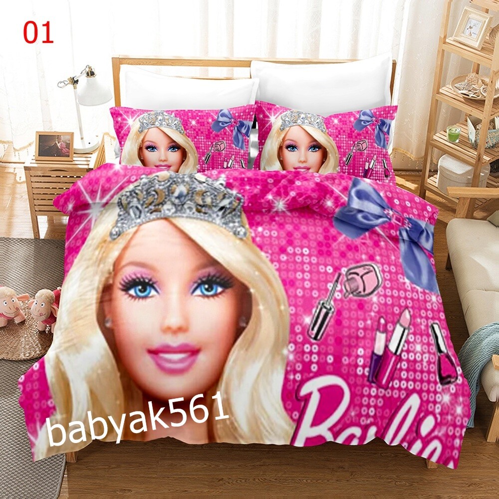 Barbie Doll Doona Quilt Cover Duvet Cover Pillowcase Bedding Set Single