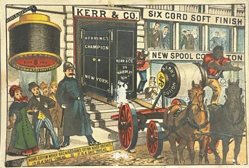 Victorian Trade Card Kerr Thread Police African American Man New York City 1880s - Picture 1 of 6