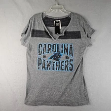 Carolina Panthers Shirt Womens XXL Gray NFL Team Apparel Football Slub Knit