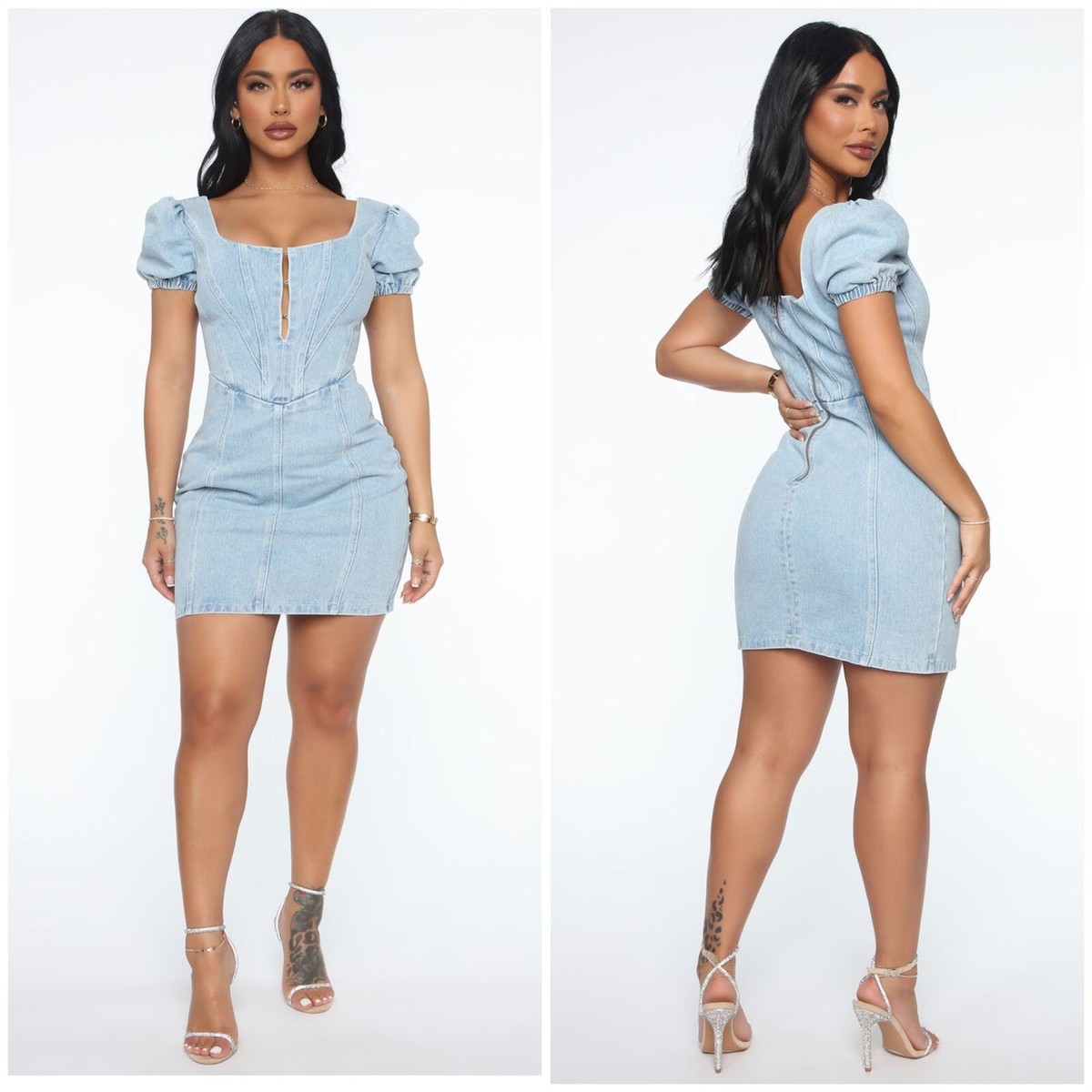 NWT FASHION NOVA A Dime In Denim Mini Dress | eBay