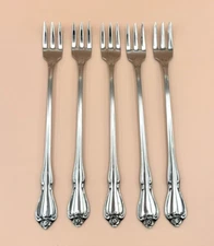 Oneida MANSFIELD Amadeus Stainless Wm A Rogers Cocktail Seafood Forks 5