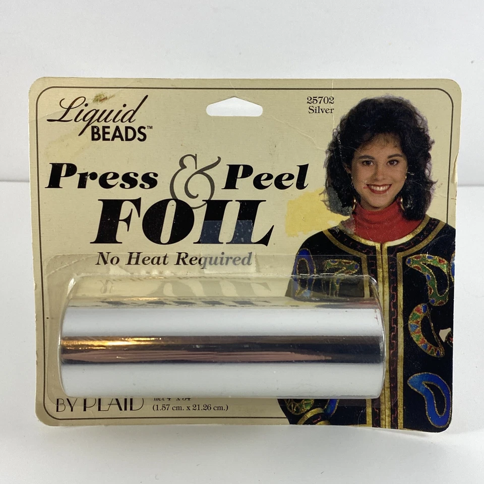 Vintage LIQUID BEADS Press & Peel Foil by Plaid SILVER 1990's NOS 1993 - Image 4 of 4