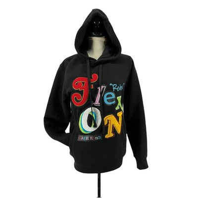 Rebel Minds Black Flex On  Pullover Hoodie Small