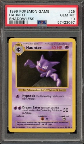 Pokemon Haunter Base Set Shadowless #29 PSA 10 Gem Mint