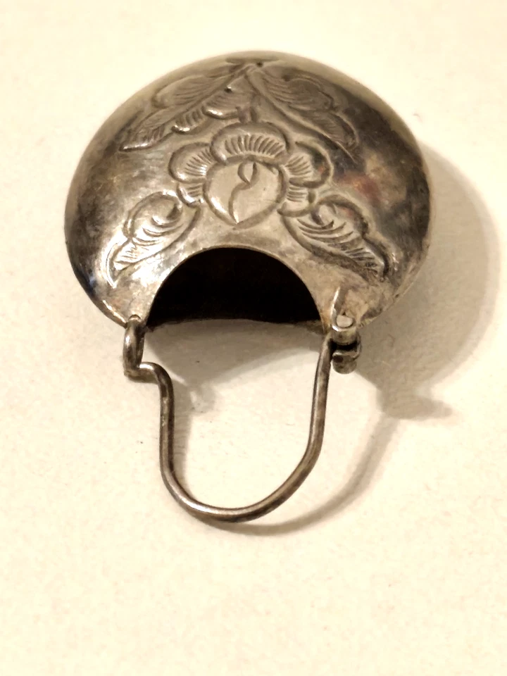 Orecchino tradizionale floreale etnico Tibet Nepal India vintage - Immagine 4 di 4