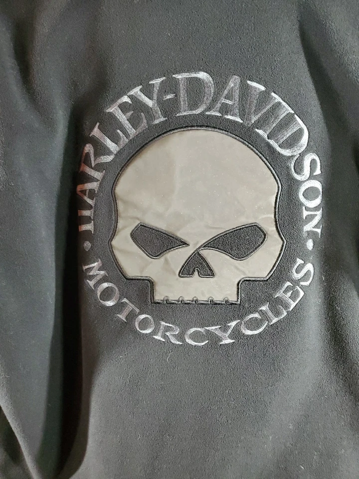 Chaqueta Harley Davidson para mujer con cremallera completa XL negra con agujeros para el pulgar aislados HD ** Foto 2 de 4