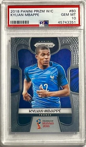 2018 Panini Prizm Soccer #80 Kylian Mbappe RC Rookie PSA 10 Gem Mint