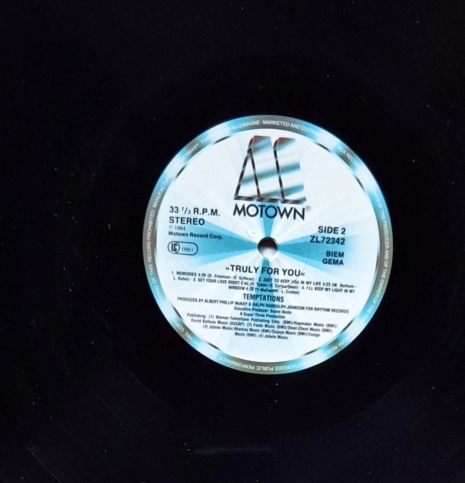 The Temptations - truly for you (1984) Motown Vinyl LP ZL72342 - Bild 3 von 4