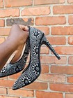 Lauren Lorraine Black Rhinestone Embellished Pointed-Toe Stiletto Pumps 7.5 — photo 4