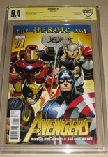The AVENGERS #1 (Marvel Comics July 2010) SIGN JOHN ROMITA JR CBCS (NOT CGC) 9.4