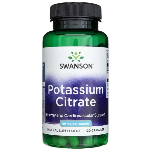 Swanson Potassium Citrate Potassium Citrate 99mg 120 Caps Capsules Potassium