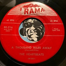 HEARTBEATS 1st press Doowop 45 Rama #216 A Thousand Miles Away b/w Oh Baby Don't