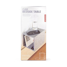 Kikkerland Cube Bedside Table Grey Portable Slides Under Mattress