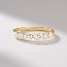 Round Moissanite Ring Gold Plated 925 Sterling Silver Ring Gift For Her