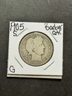 1905 S Barber Silver Quarter Nice G+ Good U.S. 25c Type Coin (Raw18246)