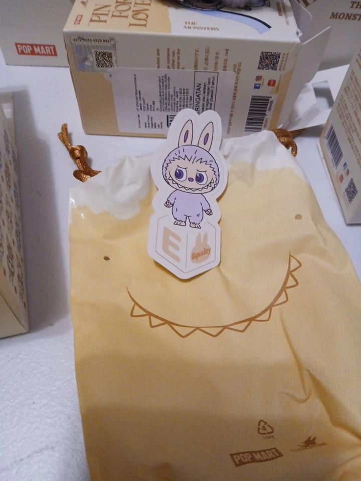 " E " LETTER Comfirmed Pin For Love PENDANT POP MART Authentic Purple Labubu - Image 3 of 4