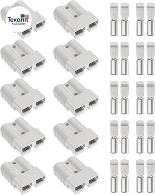 Anderson Connector 50A-600V with 6-12 Gauge, Gray 10PCS Battery Quick Connect/Di