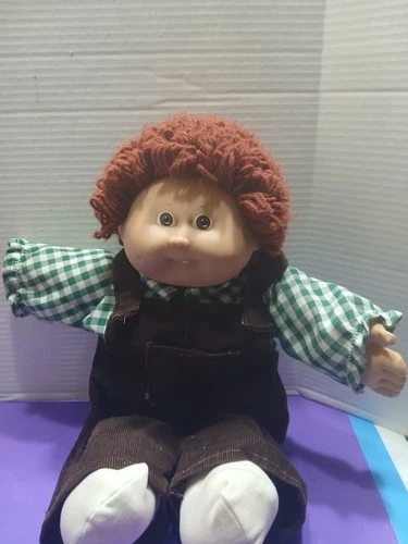 Vintage Cabbage Patch Kids Boy Doll, Auburn Yarn Hair, One Tooth. Brown Eyes