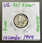 1944 - 10C Mercury Dime / 90% Silver Coin.
