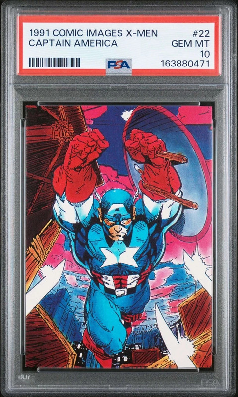 1991 Marvel Comic Images X-Men #22 Captain America PSA 10! LOW POP 12! JIM LEE