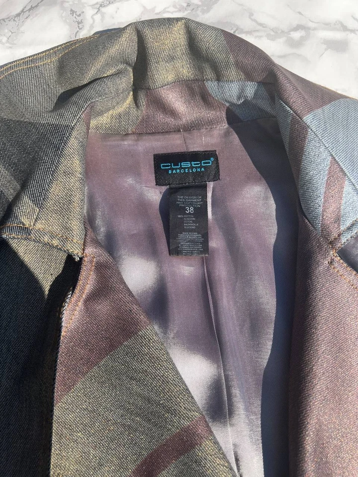 Blazer chaqueta multicolor Custo Barcelona de diseñador con retazos talla 38 Foto 2 de 4